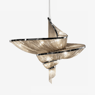 Spiral Elegance Chain Chandelier-Neutral Decor