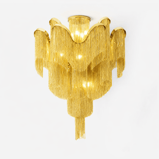 Luminous Cascade Chain Ceiling Light-Neutral Decor