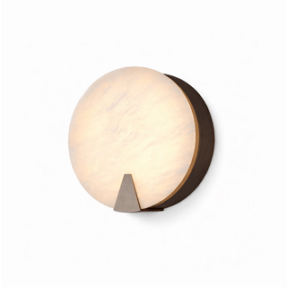 Solaris Halo Alabaster Wall Light-Neutral Decor