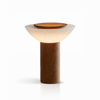 Solace Wood Table Lamp-Neutral Decor