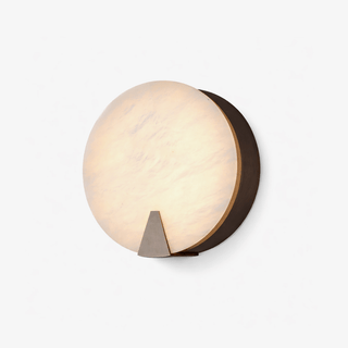 Solaris Halo Alabaster Wall Light-Neutral Decor