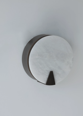 Solaris Halo Alabaster Wall Light-Neutral Decor