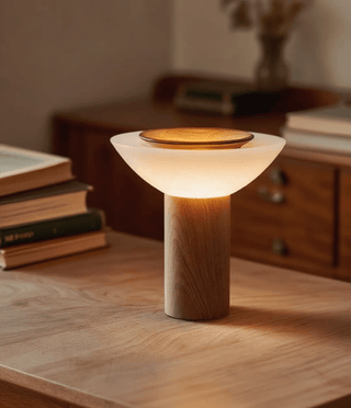 Solace Wood Table Lamp-Neutral Decor