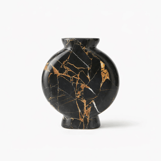 Vetra Noir Marble Vase-Neutral Decor