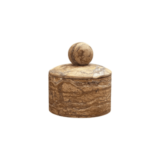 Strata Sphere Stone Storage Box-Neutral Decor
