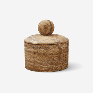 Strata Sphere Stone Storage Box-Neutral Decor