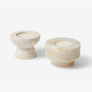 Stone Halo Candle Holder Set-Neutral Decor