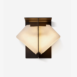 Folded Halo Alabaster Wall Sconce-Neutral Decor