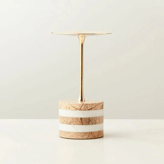Strata Rise Marble Candle Holder-Neutral Decor