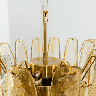 Amber Cascade Glass Chandelier-Neutral Decor