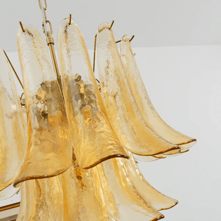 Amber Cascade Glass Chandelier-Neutral Decor