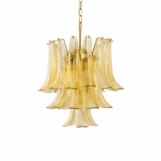 Amber Cascade Glass Chandelier-Neutral Decor