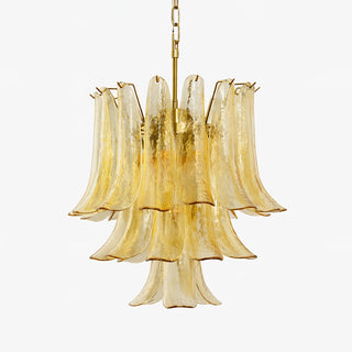 Amber Cascade Glass Chandelier-Neutral Decor