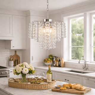 Ripple Column Chandelier-Neutral Decor