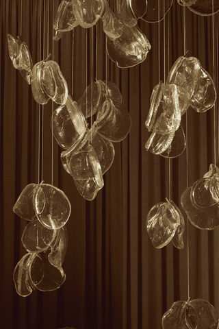 Luminous Glass Petals Pendant Lamp-Neutral Decor