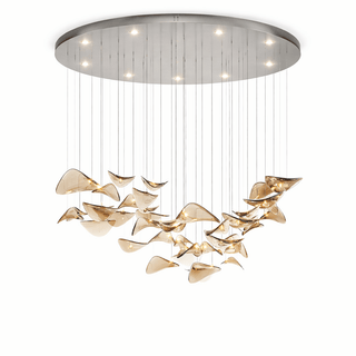 Wave Floating Leaf Chandelier-Neutral Decor