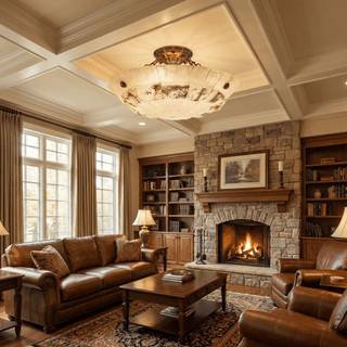 Aureon Alabaster Ceiling Light-Neutral Decor