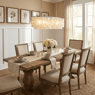 Liora Shell Linear Chandelier-Neutral Decor