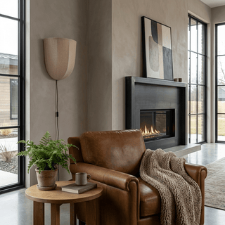 Sienna Linen Plug-in Wall Sconce-Neutral Decor
