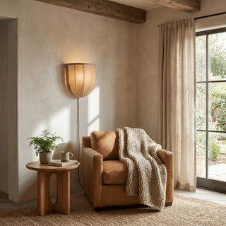 Sienna Linen Plug-in Wall Sconce-Neutral Decor