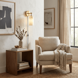 Pillar Alabaster Plug-in Wall Sconce-Neutral Decor