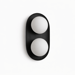 Duo Orb Wood Wall Lamp-Neutral Decor