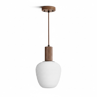 Elowen Fluted Opal Pendant Lamp-Neutral Decor