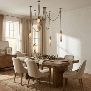 Cylindrical Cluster Alabaster Chandelier-Neutral Decor