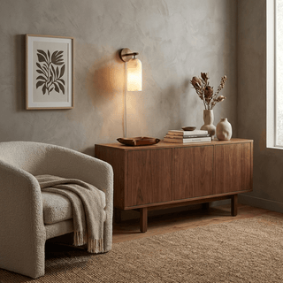Pillar Alabaster Plug-in Wall Sconce-Neutral Decor