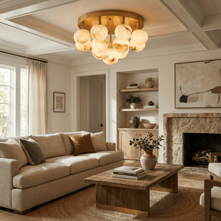 Aurelia Alabaster Globe Ceiling Light-Neutral Decor