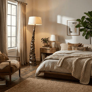 Sculpted Peak Floor Lamp-Neutral Decor