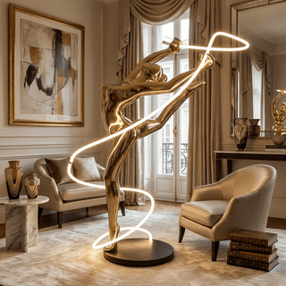 Aurelia Ribbon Dancer Floor Lamp-Neutral Decor