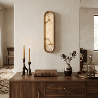 Aurelia Arch Alabaster Wall Light-Neutral Decor
