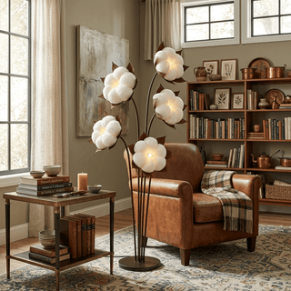 Green Blossom Floor Lamp-Neutral Decor