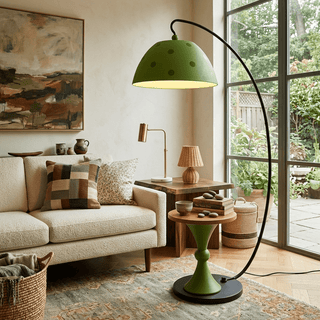 Playful Arc Floor Lamp-Neutral Decor