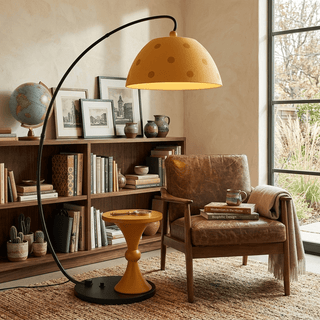 Playful Arc Floor Lamp-Neutral Decor