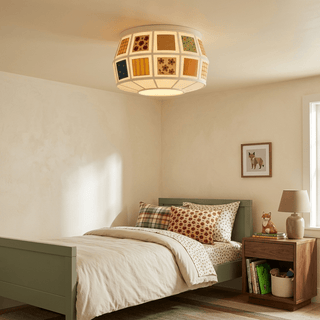 Patchwork Quilt Ceiling Light-Neutral Decor