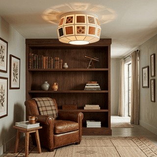 Patchwork Quilt Ceiling Light-Neutral Decor