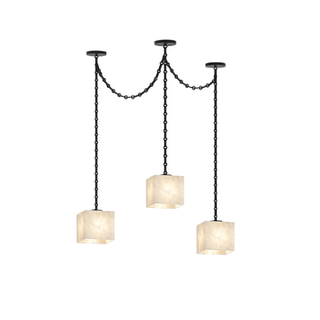 Cascade Chain Cube Chandelier-Neutral Decor