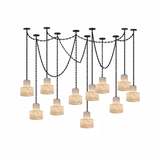 Multi-Tier Chain Drum Pendant Lamp-Neutral Decor