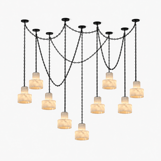 Multi-Tier Chain Drum Pendant Lamp-Neutral Decor