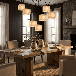 Cascade Chain Cube Chandelier-Neutral Decor