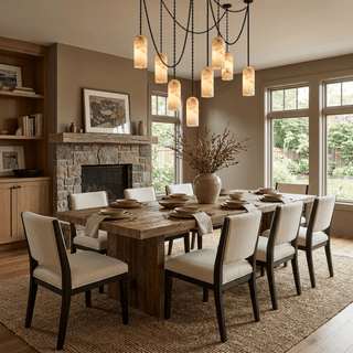 Cascading Chain Capsule Chandelier-Neutral Decor