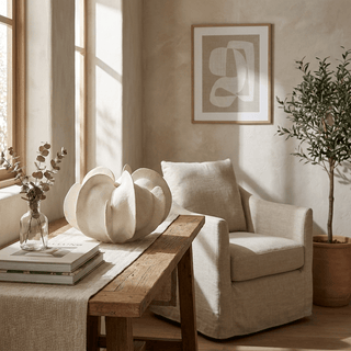 Magnolia Bloom Ceramic Sculpture Vase-Neutral Decor