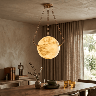 Alabaster Sphere Pendant Lamp-Neutral Decor