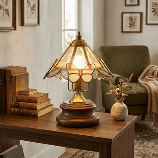 Butterfly Glow Tiffany Table Lamp-Neutral Decor