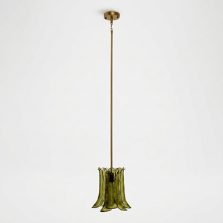 Olive Petal Glass Pendant Lamp-Neutral Decor