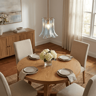 Olive Petal Glass Pendant Lamp-Neutral Decor