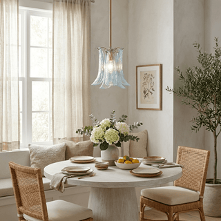 Olive Petal Glass Pendant Lamp-Neutral Decor