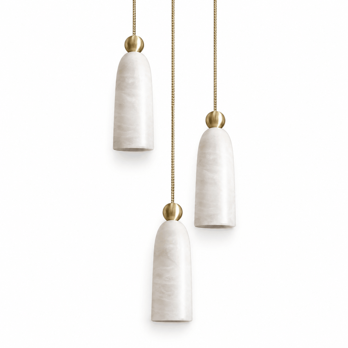 Alabaster Bell Cluster Pendant Lamp-Neutral Decor